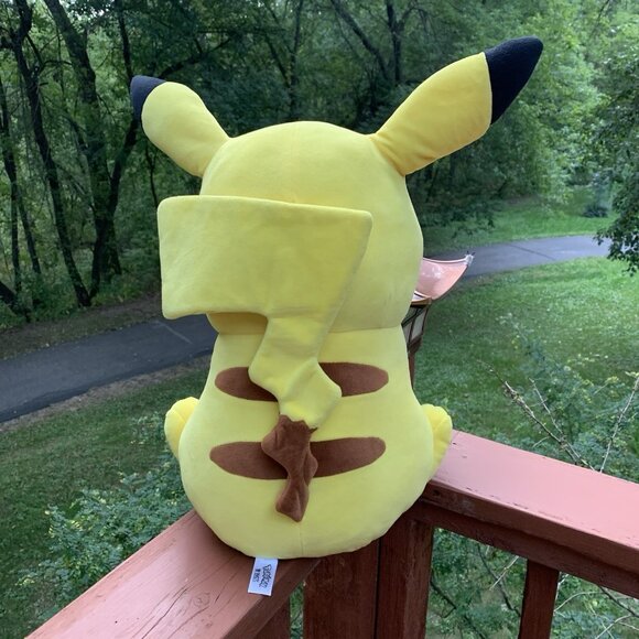 Pokemon Pikachu Plush 18" Tall Toy Stuffed Animal Red Cheeks Tongue Out Yellow - Picture 5 of 14